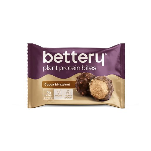 BETTERY Bolinhas de Proteína Vegetal Cacau e Avelã 30 g