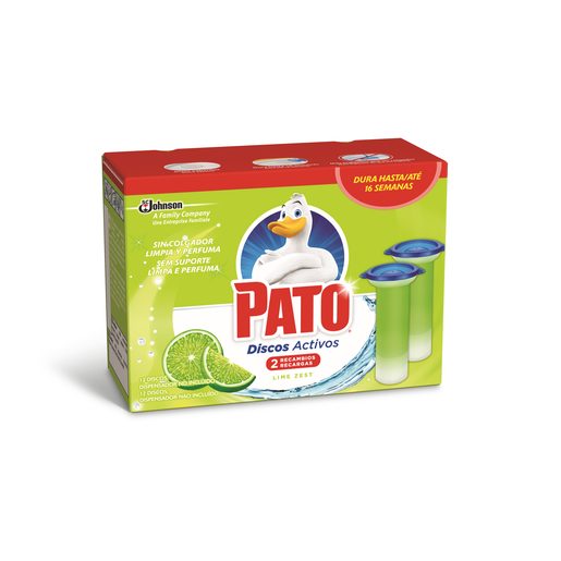 WC PATO Discos Sanitários Ativos Recarga Fresh Limão 12 Discos