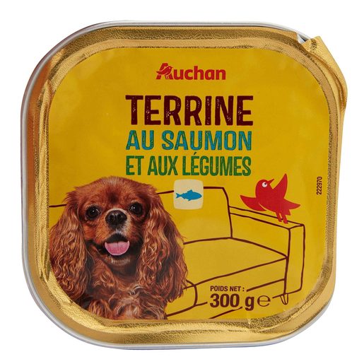 AUCHAN Comida Húmida para Cão Terrina Salmão e Legumes 300 g AUCHAN Comida Húmida para Cão Terrina Salmão e Legumes 300 g