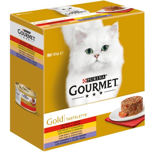 GOURMET GOLD Alimento Húmido para Gato Tartelette 8x85 g