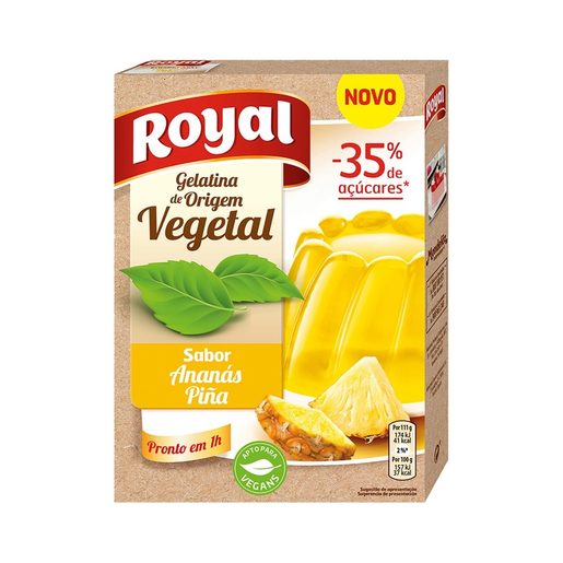 ROYAL Gelatina De Origem Vegetal Sabor Ananás 110 g ROYAL Gelatina De Origem Vegetal Sabor Ananás 110 g