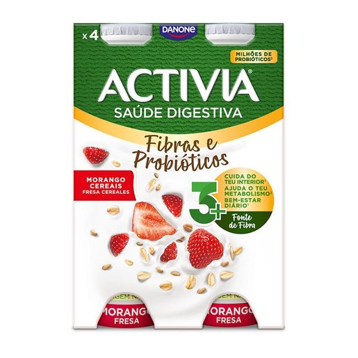 ACTIVIA Iogurte Líquido Bifidus  Morango e Cereais 4x155 g