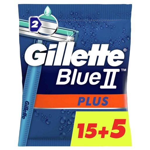 GILLETTE Lâminas Descartáveis Blue II Plus 15 un