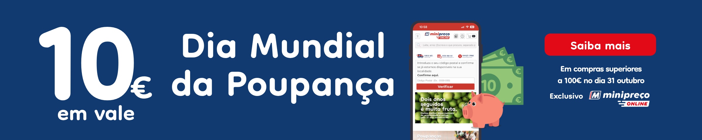 Banner | Dia Mundial da Poupança | Minipreço Online