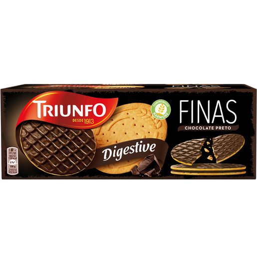 TRIUNFO Bolachas Digestive Finas Chocolate Negro 170 g