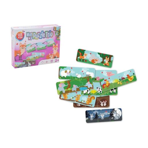ONE TWO FUN Puzzle Trio Animais