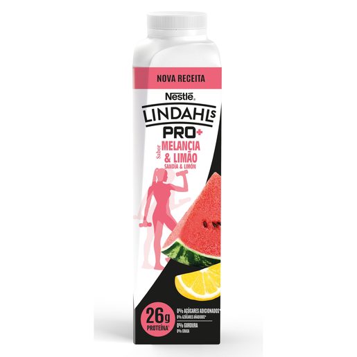 LINDAHLS Iogurte Líquido Proteico Melancia Limão Pro+ 330 ml