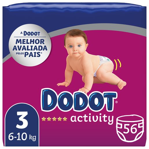 DODOT Fralda Activity Tamanho 3 (6-10 Kg) 56 Un DODOT Fralda Activity Tamanho 3 (6-10 Kg) 56 Un