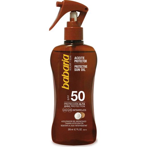 BABARIA Spray Óleo Protetor Solar Coco FP50 200 ml