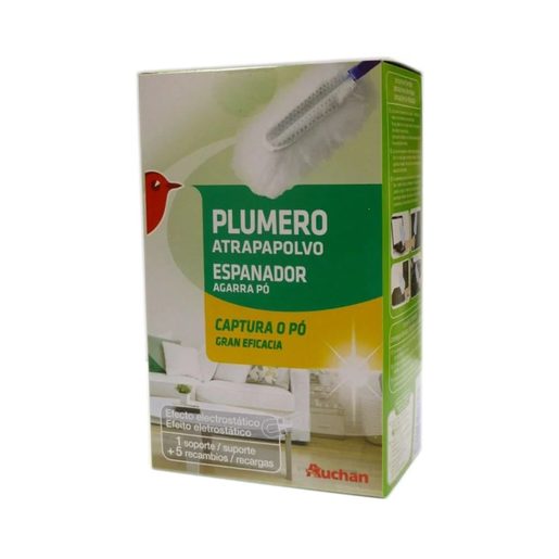 AUCHAN Espanador Agarra Pó Suporte + 5 Recargas un