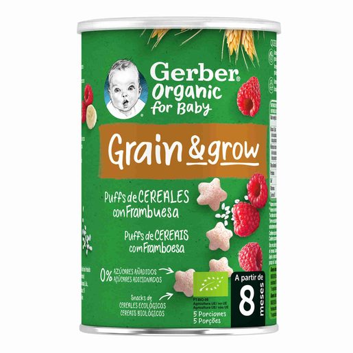 GERBER BIO Snack para Bebé Cereais com Framboesa Bio 35 g