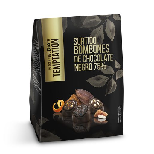 DIA TEMPTATION Sortido de Bombons Chocolate Negro 75% 180 g