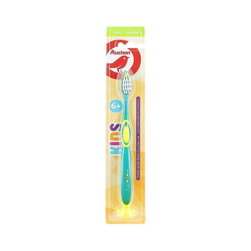 AUCHAN Kids Escova Dentes 6+ Suave com Ventosa un AUCHAN Kids Escova Dentes 6+ Suave com Ventosa un